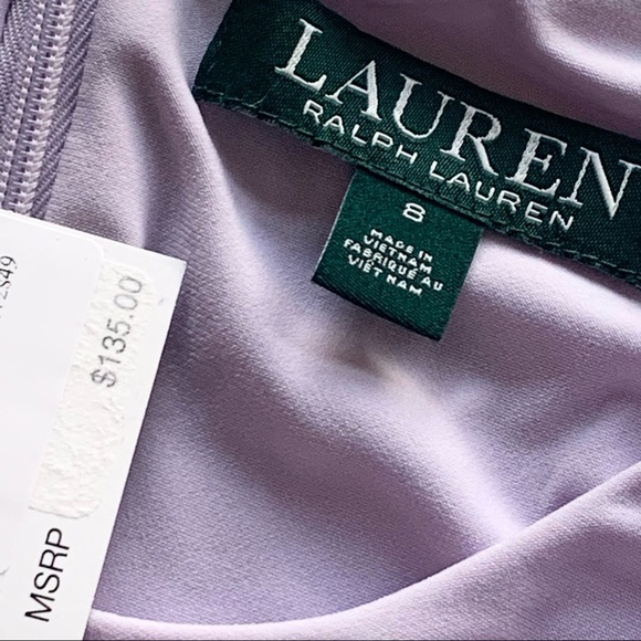 🌸New🌸 Ralph Lauren Knee Length Sheath Dress Size 8 Purple Belted NWT - Picture 5 of 13